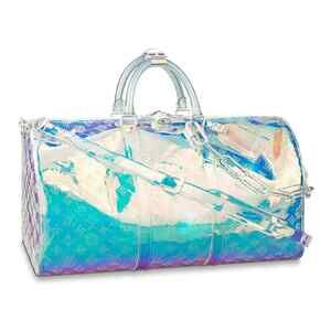 Louis Vuitton Keepall Bandouliere 50 Prism PVC Clear Logo Weekend Travel Bag